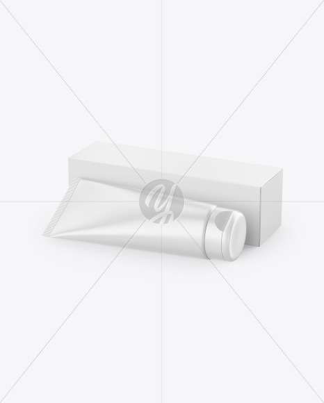 Cosmetic Tube with Box Mockup PSD #3