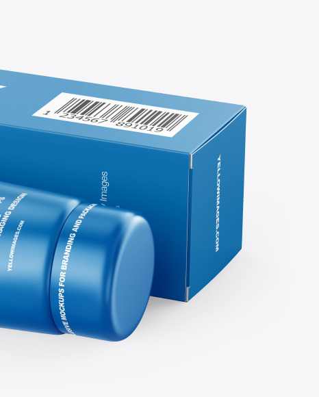 Cosmetic Tube with Box Mockup PSD #1