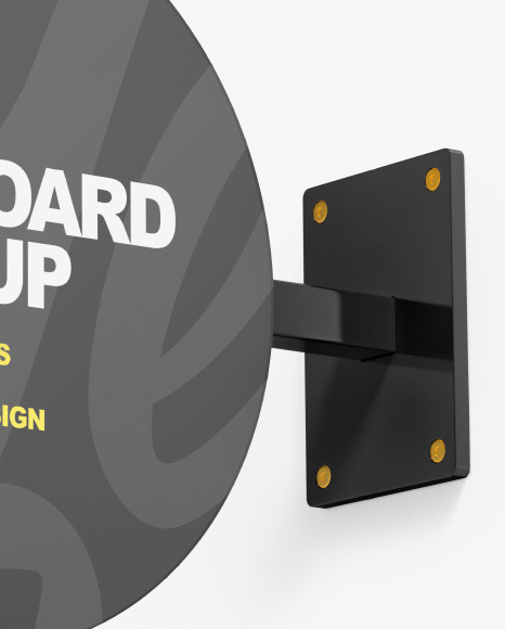 Plastic Round Signboard Mockup PSD #2