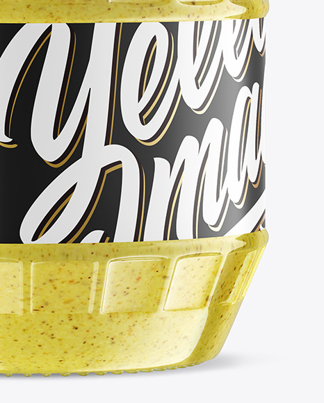 Clear Glass Jar w  Mustard Mockup PSD #1