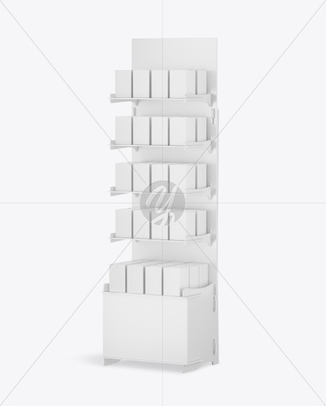 Plastic Display Stand w/ Boxes Mockup Plastic Display Stand w/ Boxes Mockup