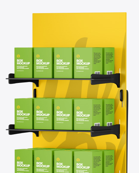 Plastic Display Stand w  Boxes Mockup PSD #2