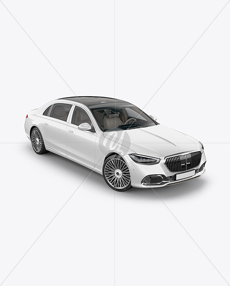 Free Luxury Car Mockup - Half Side View (High Angle Shot) PSD Mockups