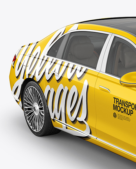 Luxury Car Mockup   Half Side View (High Angle Shot) PSD #1