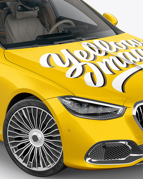 Luxury Car Mockup   Half Side View (High Angle Shot) PSD #6