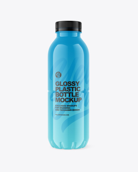 Glossy Plastic Bottle Mockup