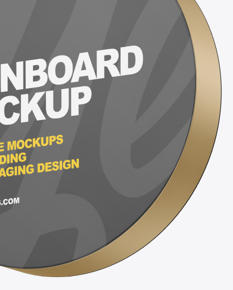 Metallic Round Signboard Mockup PSD #1
