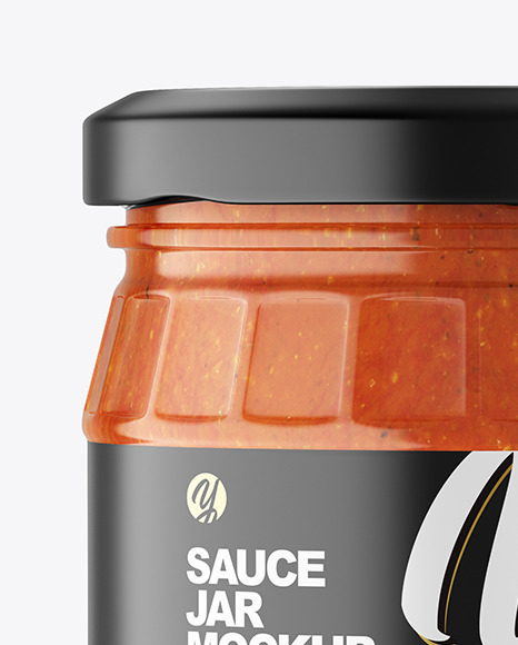Clear Glass Jar w  Sauce Mockup PSD #2