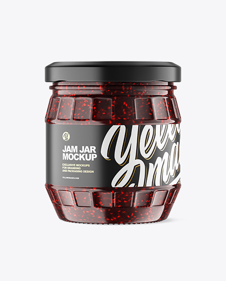 Clear Glass Jar w Jam Mockup PSD #4