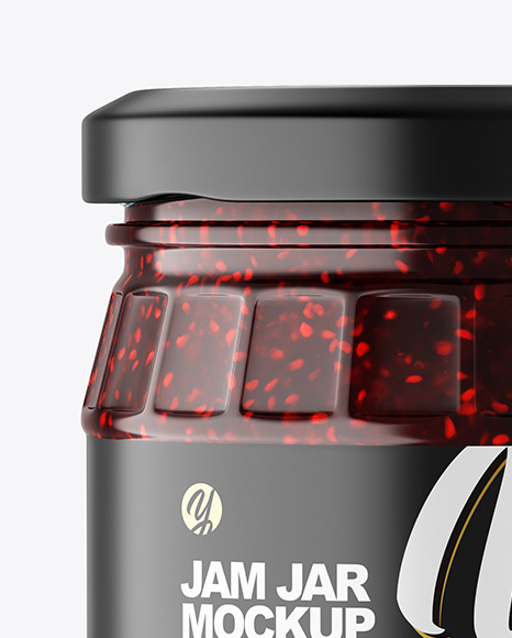 Clear Glass Jar w Jam Mockup PSD #2