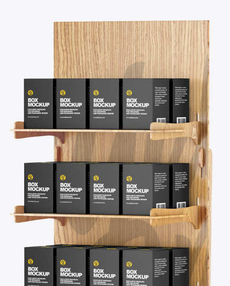 Wooden Display Stand w  Boxes Mockup PSD #2