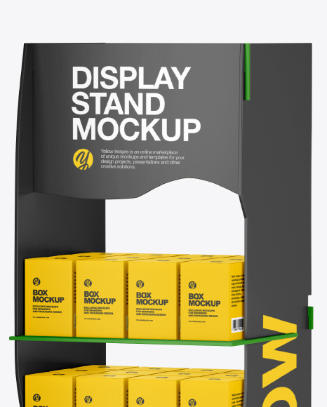 Plastic Display Stand w  Boxes Mockup PSD #2