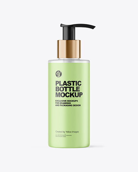 Frosted Cosmetic Bottle with Pump Mockup