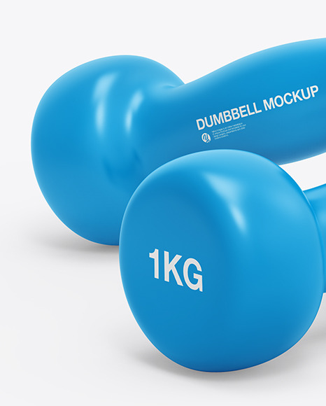 Vinyl Coated Dumbbells Mockup PSD #1