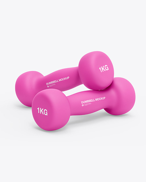 Neoprene Coated Dumbbells Mockup