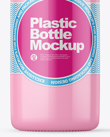 Glossy Plastic Bottle With Wrapped Paper Cap Mockup PSD #1