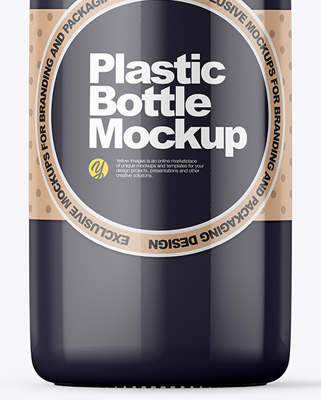 Glossy Plastic Bottle With Wrapped Kraft Paper Cap Mockup PSD #5