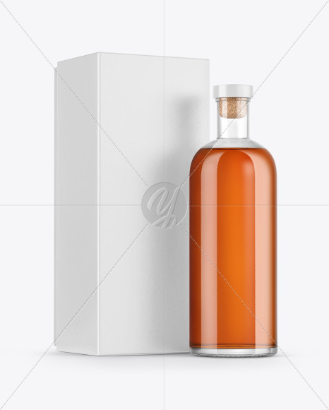 Free Whiskey Bottle with Box Mockup PSD Mockups