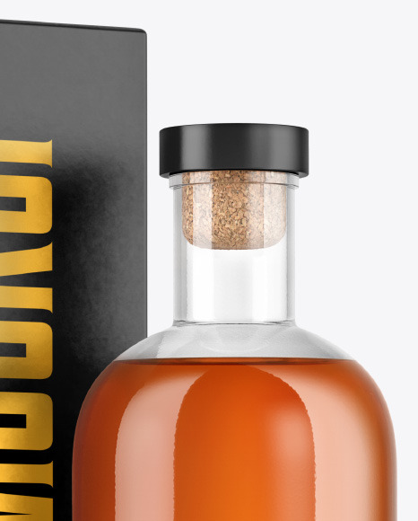 Whiskey Bottle with Box Mockup PSD #1