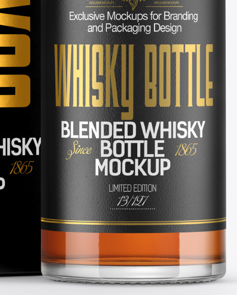Whiskey Bottle with Box Mockup PSD #6