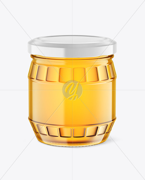 Clear Glass Honey Jar Mockup
