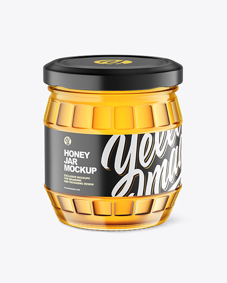Clear Glass Honey Jar Mockup