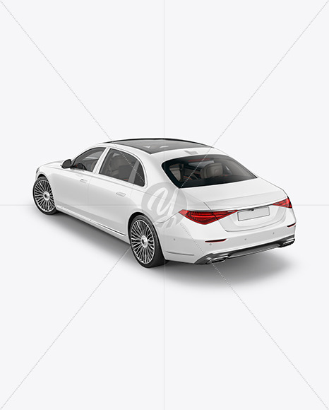 Luxury Car Mockup - Back Half Side View (High-Angle Shot) Luxury Car Mockup - Back Half Side View (High-Angle Shot)