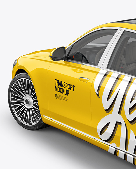 Luxury Car Mockup   Back Half Side View (High Angle Shot) PSD #6