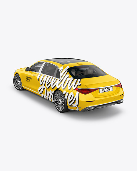 Luxury Car Mockup   Back Half Side View (High Angle Shot) PSD #7