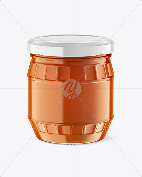 Free Clear Glass Honey Jar Mockup PSD Mockups