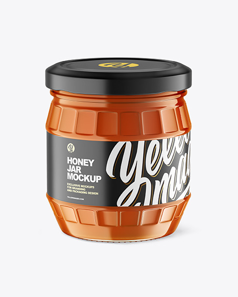 Clear Glass Honey Jar Mockup