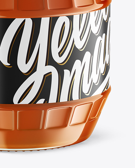 Clear Glass Honey Jar Mockup PSD #1