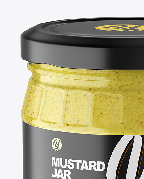 Clear Glass Jar w  Mustard Mockup PSD #2