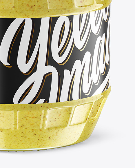 Clear Glass Jar w  Mustard Mockup PSD #1