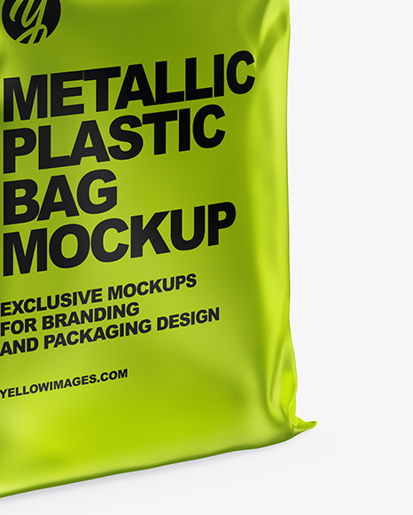 Metallic Plastic Bag Mockup PSD #1