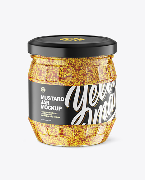 Clear Glass Jar w/ Mustard Mockup