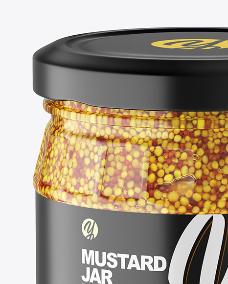 Clear Glass Jar w  Mustard Mockup PSD #2