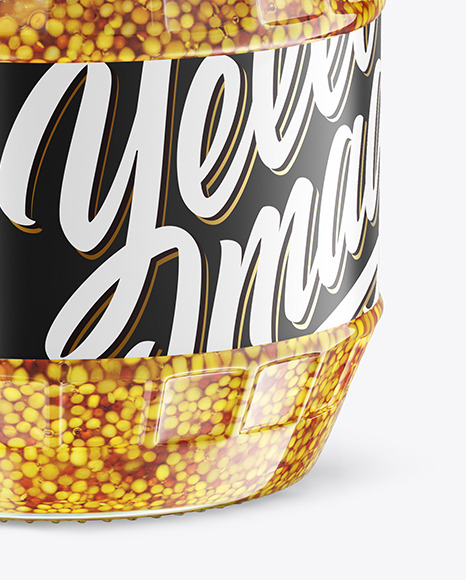 Clear Glass Jar w  Mustard Mockup PSD #1