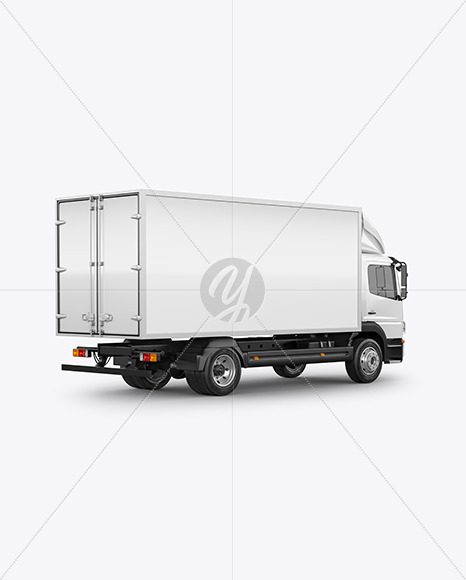 Free Truck Mockup - Back Half Side View PSD Mockups