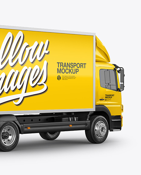 Truck Mockup   Back Half Side View PSD #4