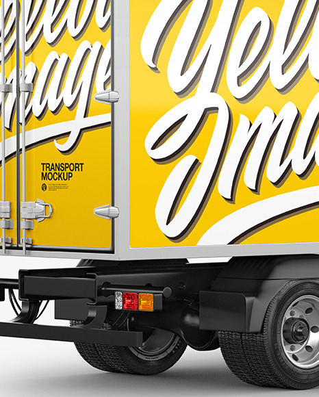 Truck Mockup   Back Half Side View PSD #1