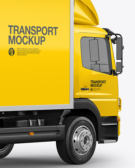 Truck Mockup   Back Half Side View PSD #6