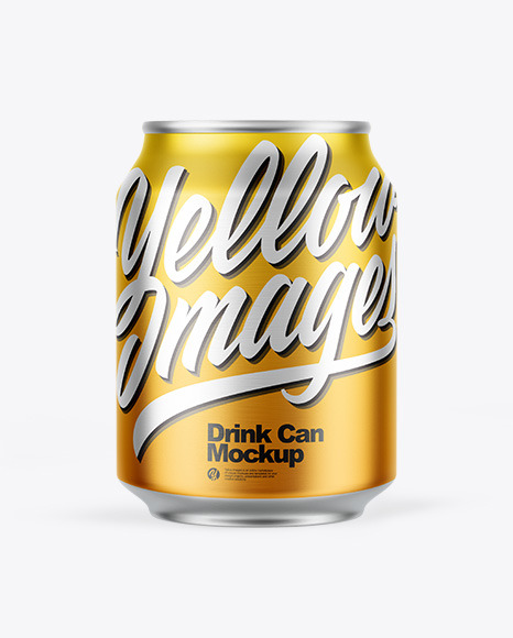 Matte Metallic Drink Can Mockup