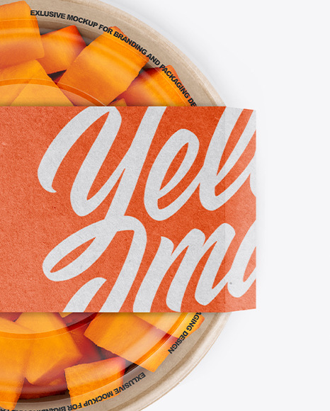 Paper Bowl With Pumpkin Mockup PSD #5