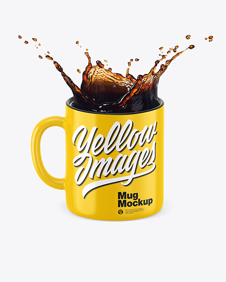 Glossy Coffee Cup w  Splash Mockup PSD #2