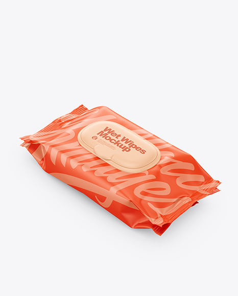 Matte Wet Wipes Pack Mockup PSD #2