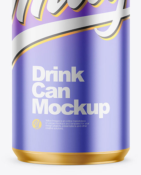 355ml Matte Metallic Drink Can Mockup PSD #6