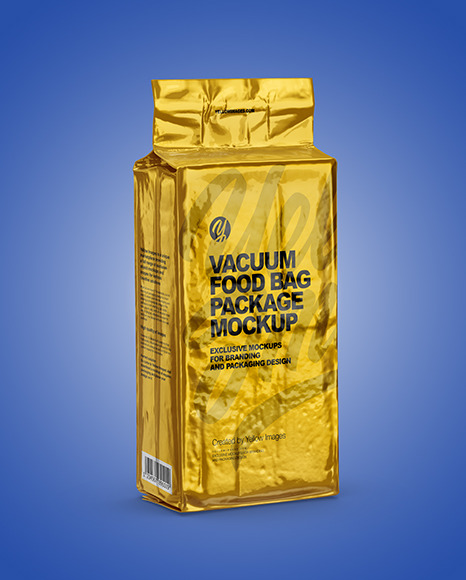 Glossy Metallic Coffee Bag Package Mockup PSD #2