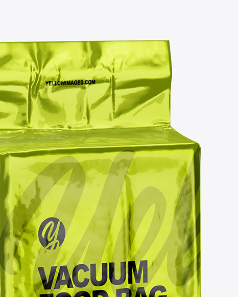 Glossy Metallic Coffee Bag Package Mockup PSD #6