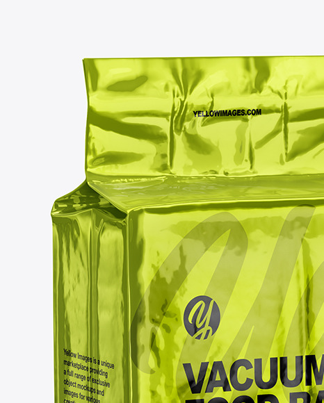 Glossy Metallic Coffee Bag Package Mockup PSD #7